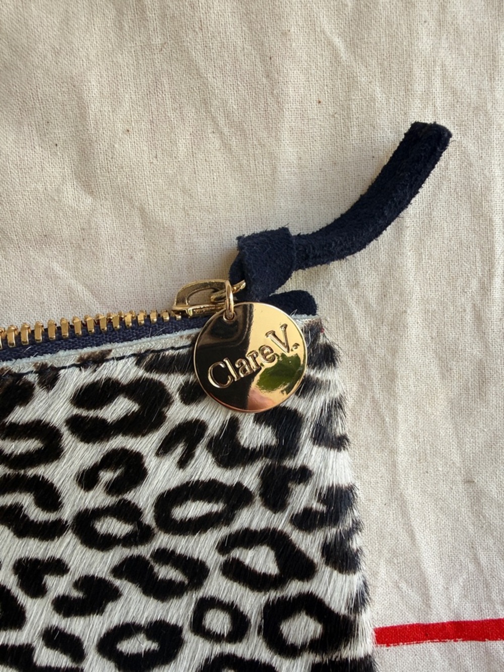 Clare V Leopard Print Zip Clutch - Black & White - Picture 5 of 5
